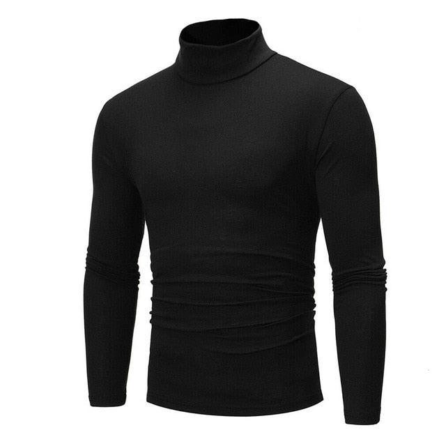 New arrival solid casual autumn Men's Winter Warm Cotton High Neck Pullover Sweater Tops Turtleneck plus size M-2XL