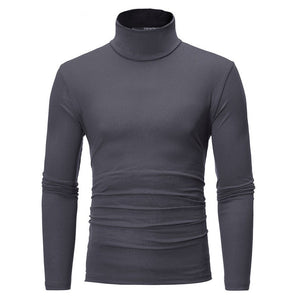 New arrival solid casual autumn Men's Winter Warm Cotton High Neck Pullover Sweater Tops Turtleneck plus size M-2XL