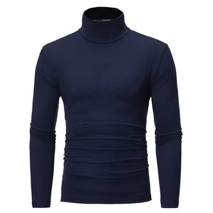 New arrival solid casual autumn Men's Winter Warm Cotton High Neck Pullover Sweater Tops Turtleneck plus size M-2XL