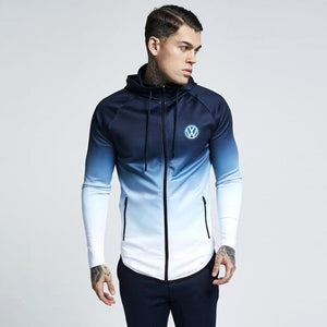 Spring Autumn Zipper Jacket Hoodies volkswagen car Print Gradient clothes Fleece Long Sleeve Hoodie Men women Sweatshirt hoody