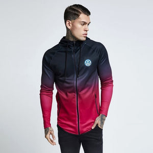 Spring Autumn Zipper Jacket Hoodies volkswagen car Print Gradient clothes Fleece Long Sleeve Hoodie Men women Sweatshirt hoody