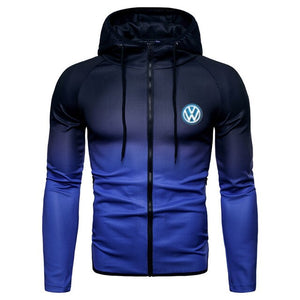 Spring Autumn Zipper Jacket Hoodies volkswagen car Print Gradient clothes Fleece Long Sleeve Hoodie Men women Sweatshirt hoody