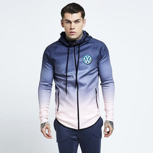 Spring Autumn Zipper Jacket Hoodies volkswagen car Print Gradient clothes Fleece Long Sleeve Hoodie Men women Sweatshirt hoody