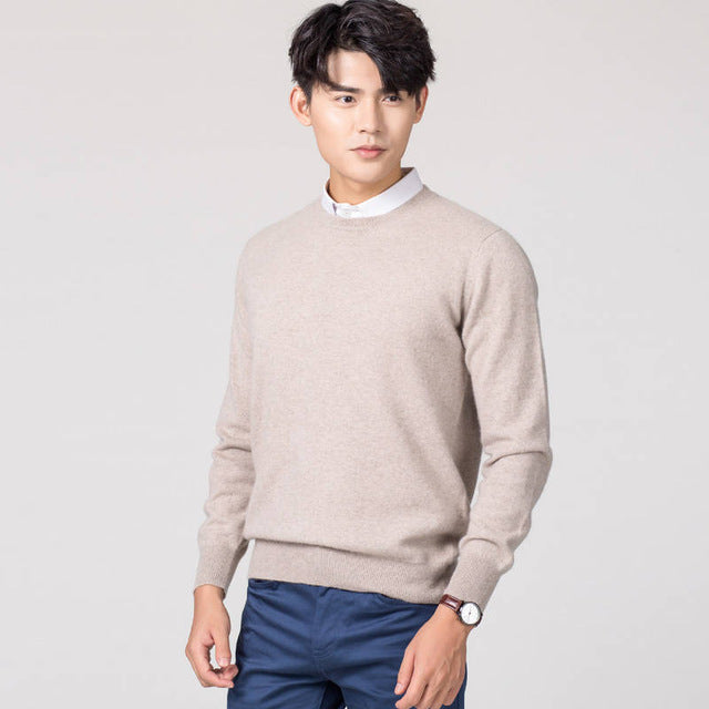 Man Pullovers Winter New Fashion Vneck Sweater Cashmere and Wool Knitted Jumpers Men Woolen Clothes Hot Sale Standard Male Tops