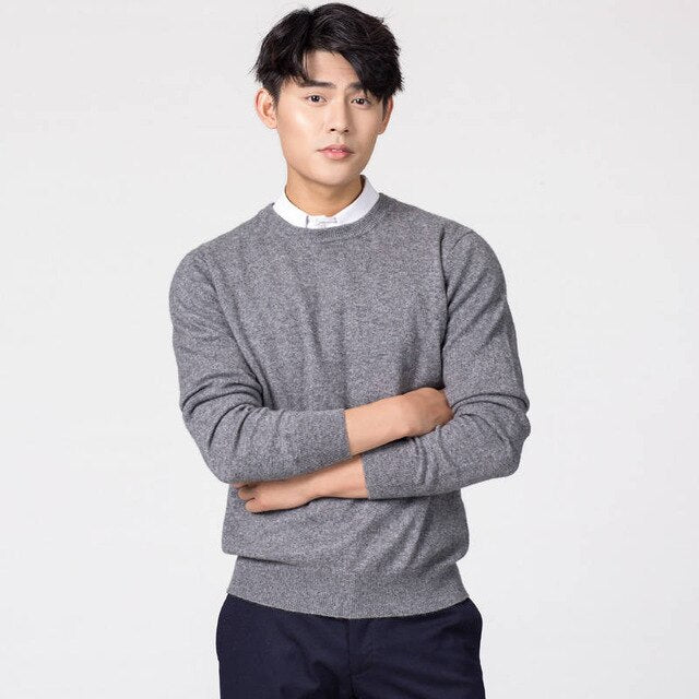 Man Pullovers Winter New Fashion Vneck Sweater Cashmere and Wool Knitted Jumpers Men Woolen Clothes Hot Sale Standard Male Tops