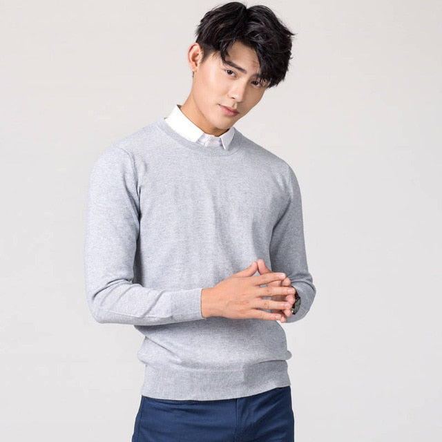 Man Pullovers Winter New Fashion Vneck Sweater Cashmere and Wool Knitted Jumpers Men Woolen Clothes Hot Sale Standard Male Tops