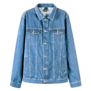 SEMIR denim Jacket men coat dark Blue Casual Teens Denim Jacket cotton Turn-down Collar Long Sleeve Denim Bomber jackets man