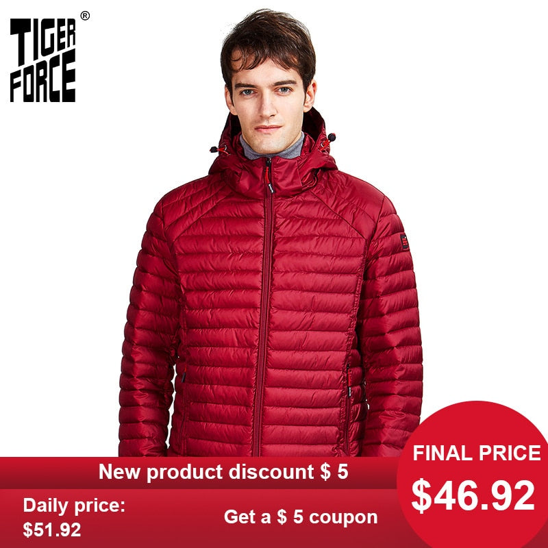 Tiger Force 2020 new  Casual  men spring autumn jacket  high fashion hidden hood clothes Male outerwear zippers Parkas  50628