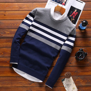 fashion Stitching Men's Sweaters Male Knitwear sweater warm patchwork Round Collar clothing cotton casual wool pullovers 2019