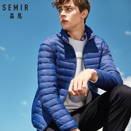 SEMIR 2019 Down Jacket Men Winter Portability Warm 90% White Duck Down Hooded Man Coat jaqueta masculino chaqueta hombre