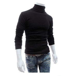 2019 New Autumn Winter Men'S Sweater Men'S Turtleneck Solid Color Casual Sweater Men's Slim Fit Brand Knitted Pullovers