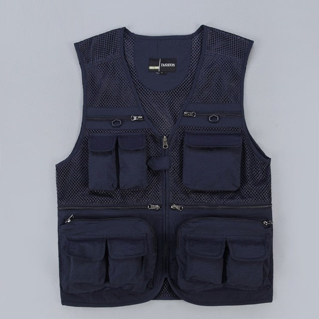 Unloading Tactical Vest Coat Fashion Men's Summer Photographer Waistcoat Mesh Work Sleeveless Jacket Tool Many Pocket Vest Male