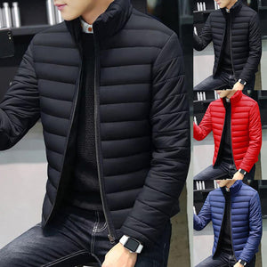 New Men Winter Warm Out Wear Large size men's long sleeve stand collar cotton business casual zipper warm cotton jacket