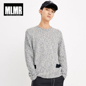 MLMR JackJones Men's Round Collar Straight Long Sleeve Knitted Shirt Wool Pullover Men Pull Homme TopM Basic|218324506