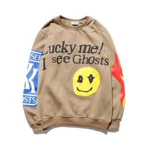 Kanye West letra de grafiti Print Plus sudadera de terciopelo hombres vellón Harajuku Sudadera con capucha Hip Hop extraño las cosas con capucha sudaderas con capucha